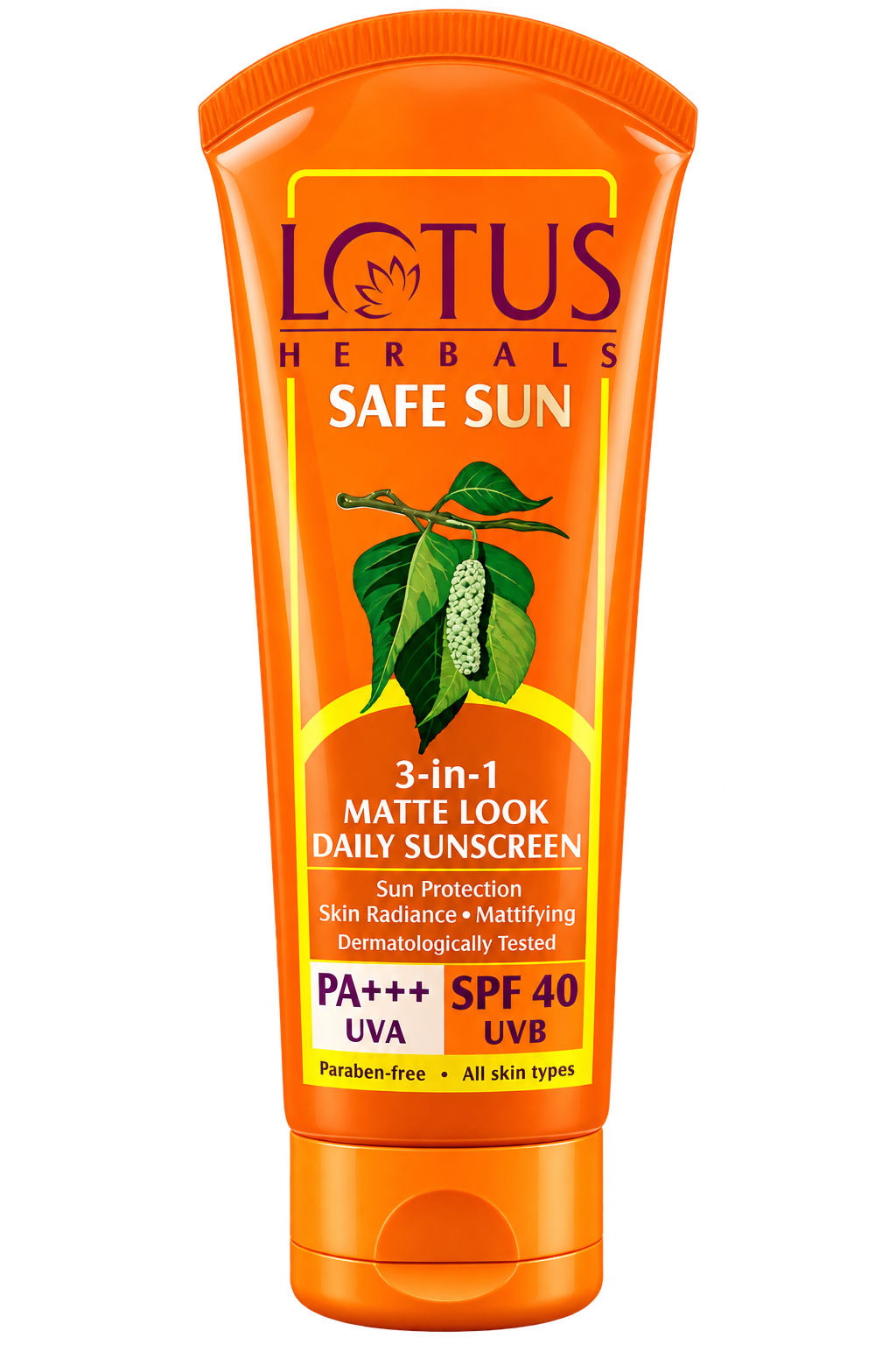 Lotus Herbals | Safe Sun 3 In 1 Matte-Look Daily Sunscreen SPF 40 PA+++ | 100 g