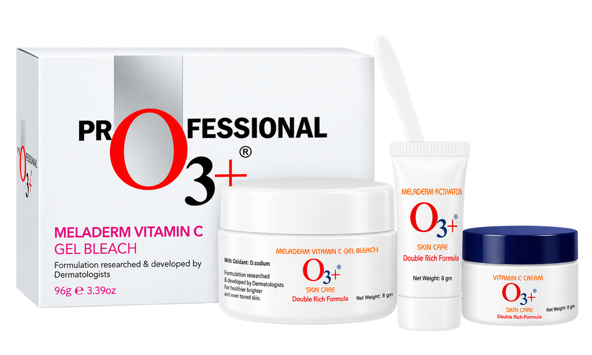 O3+ | Meladerm Vitamin C Gel Bleach for Lightens Skin &amp; Hair | 96 g